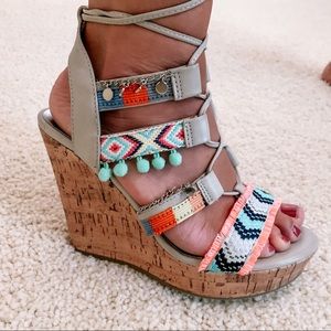 Bohemian style wedge sandal